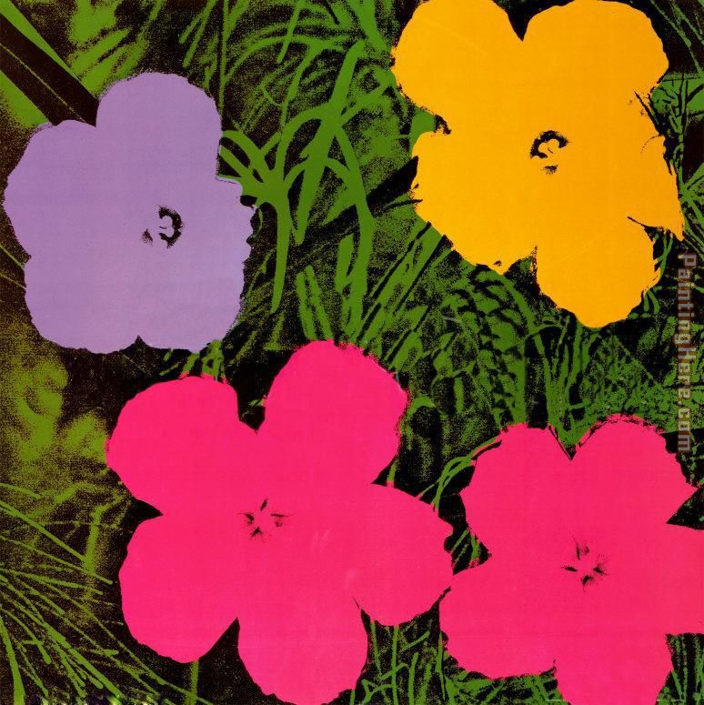 Flowers 1970 painting - Andy Warhol Flowers 1970 art painting
